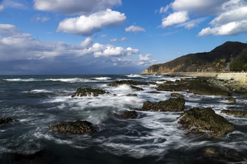 冬の日本海　能登半島外浦