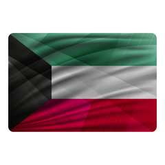 National flag of Kuwait in modern design style.