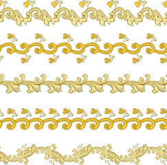 Fototapeta premium Seamless decorative borders