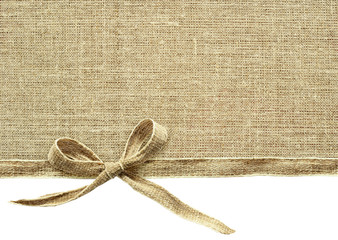 Beige canvas ribbon bow and textile