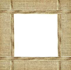 Beige canvas ribbon and textile frame