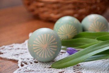 Obraz na płótnie Canvas Easter eggs painted patterns Lemko