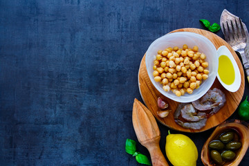 Chickpeas salad ingredients