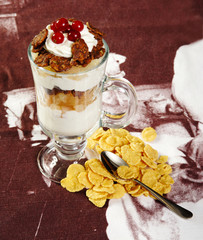 fruit dessert with creams