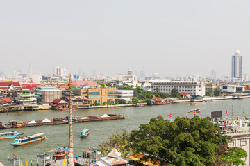 Bangkok, panorama view. Chao Phraya river. Thailand.