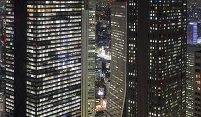 Fototapeta na wymiar The View From The Tokyo Metropolitan Government Office at night
