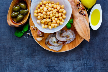Chickpeas salad ingredients