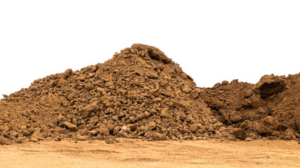 Pile of soil on the ground.