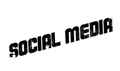 Social Media rubber stamp. Grunge design with dust scratches. Effects can be easily removed for a clean, crisp look. Color is easily changed.