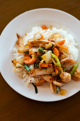 Thai fried chilli seafood