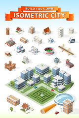 Build Your Own Isometric City . Isolated Vector Element