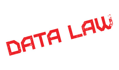 Data Law rubber stamp. Grunge design with dust scratches. Effects can be easily removed for a clean, crisp look. Color is easily changed.