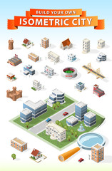 Build Your Own Isometric City . Isolated Vector Element