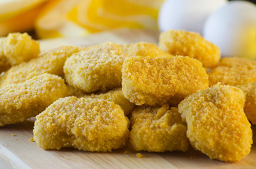 Raw chicken nuggets