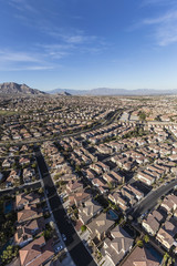 Aerial view of suburban bedroom community in Las Vegas, Nevada.