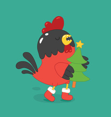 Cute cartoon rooster vector illustration clipart