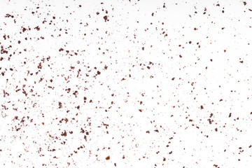 coffee powder on white background. top view