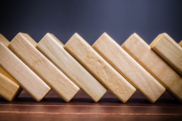 wooden blocks toys for domino effect