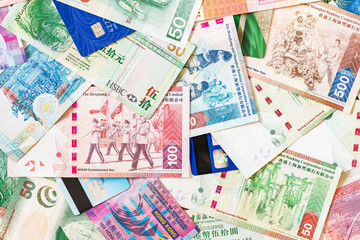 Different Hong Kong money.