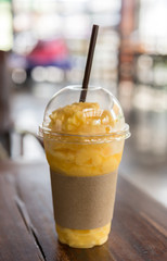 Fresh ripe sweet mango smoothie and ice cream mango
