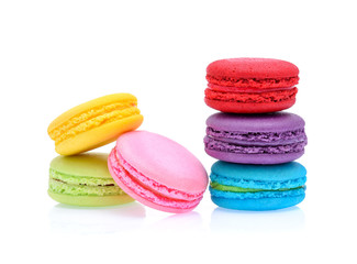 Sweet and colourful french macaroons or macaron