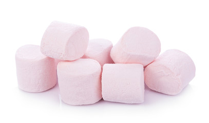 marshmallows on white background