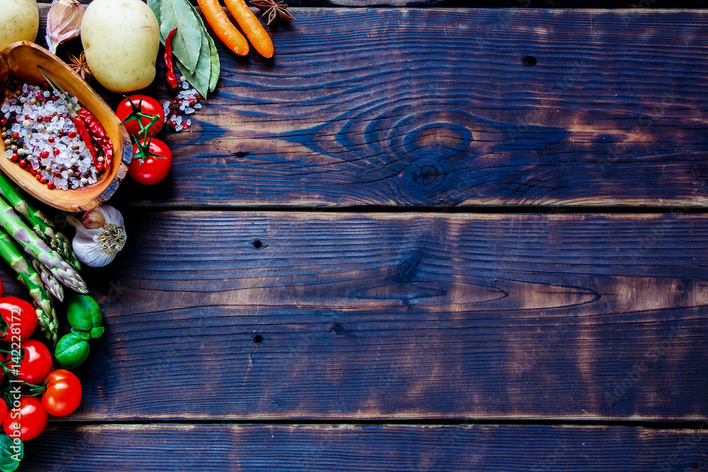 Wall mural Ingredients for vegan cooking