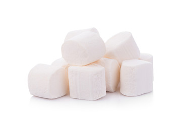 marshmallows on white background