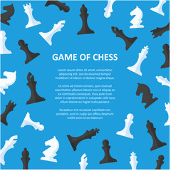 Chess pieces placard with space for text