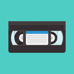 VHS cassette vector illustration in a flat style