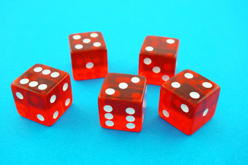 Dices Blue Background