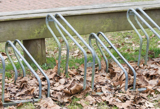 Bike Rack In Front Of A School