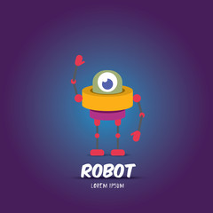 vector cartoon flat robot or cyborg.