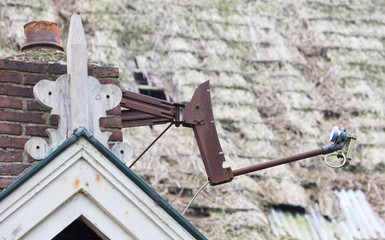 Abandoned farm, broken satelite dish