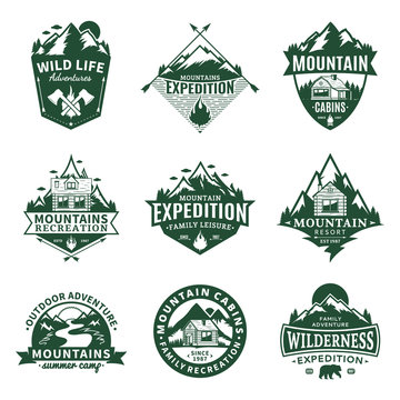 Mountain and outdoor recreation logo