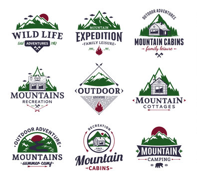 Mountain and outdoor recreation logo