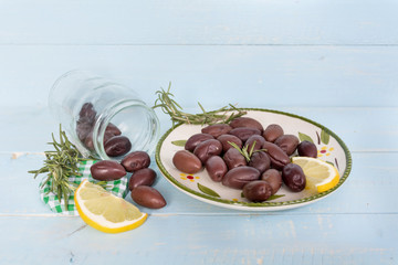  Olives with lemon and fresh herbs 