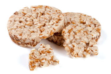 Grain crispbreads isolated on white background