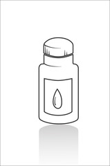 Bottle with oil paints isolated on transparent background. Vector Illustration