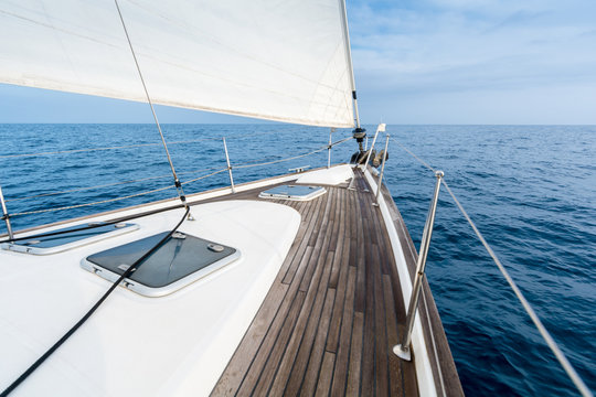 sailing in the Mediterranean sea on sailboat