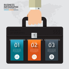 Vector - Business concept. Business suitcase infographic design vector and marketing icons can be used for workflow layout