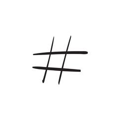 Modern flat design with hand drawn hashtag
