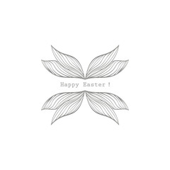 Modern flat design with vintage Happy Easter label