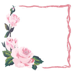 Vintage roses frame