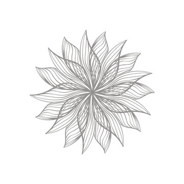Modern graphic design of monochrome dahlia