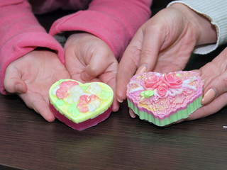 handmade soap. women's and baby hands