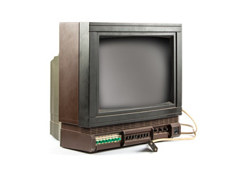Old TV isolated on white background