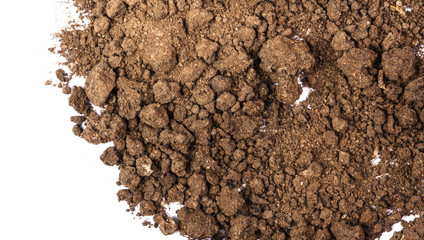 Fertile soil on a white background