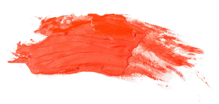 Red Oil Paint On White Background