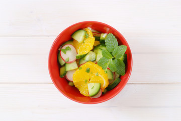 radish and cucumber salad with orange